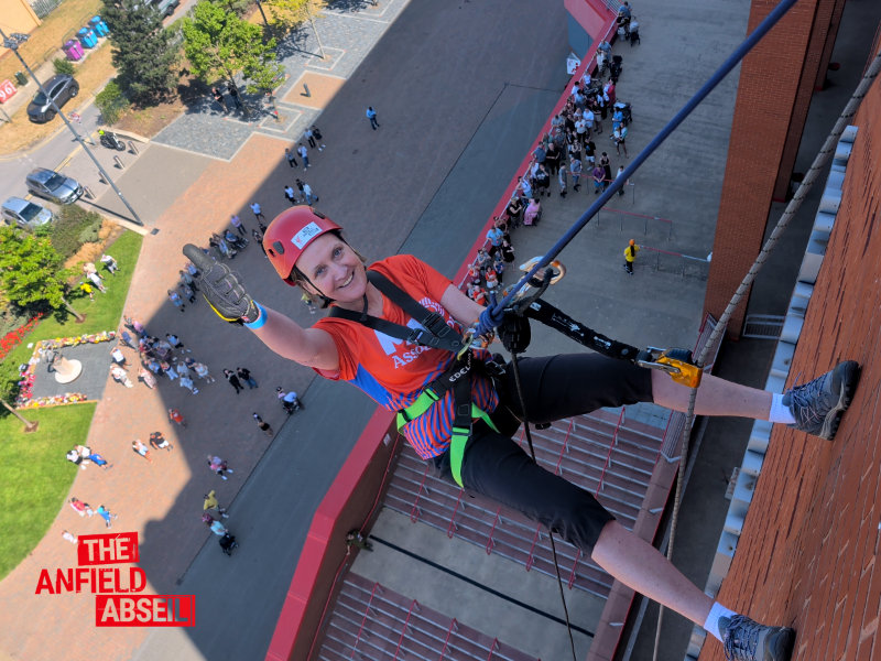 Anfield abseiler Jayne